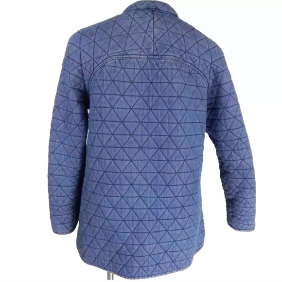 Free People Chambray Quilted Jacket Chore Coat - Picture 3 of 3